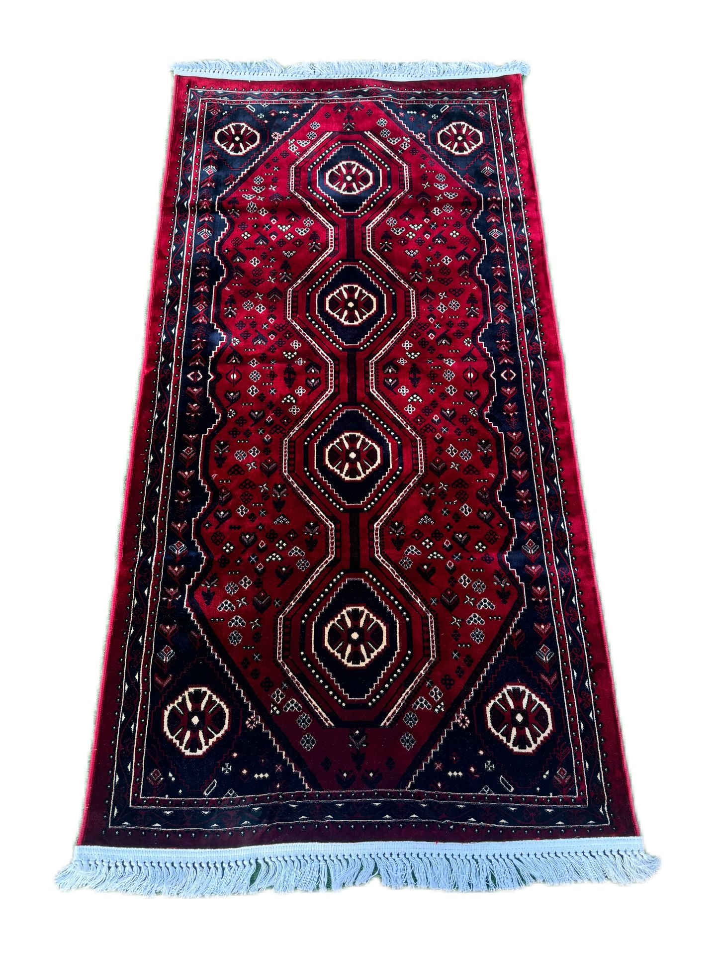 سجاد رسم افغاني نقشة 3042 لون عنابي # MADA-02-43