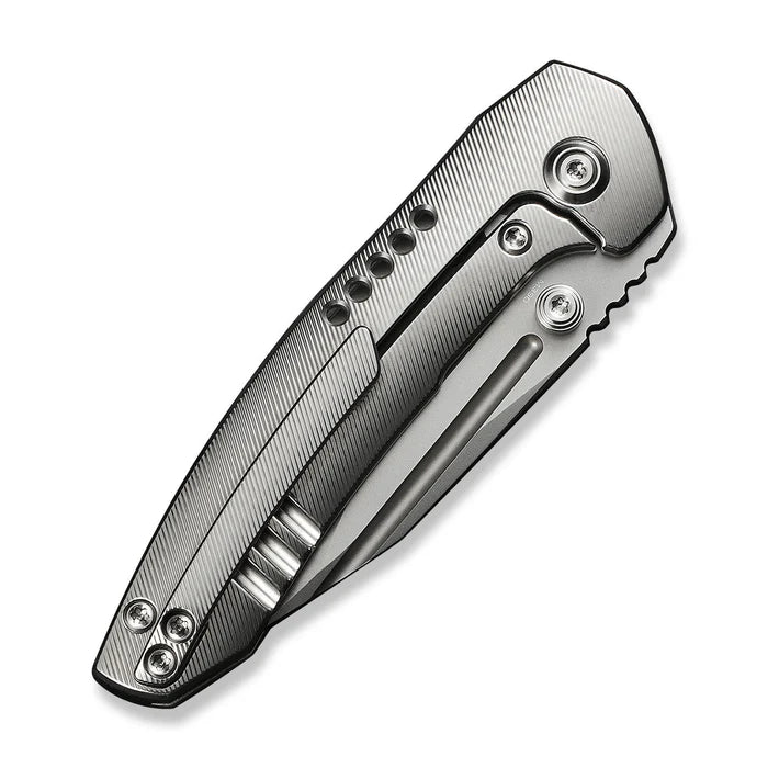 WEKNIFE Micro Trogon Thumb Stud Knife Satin Polished Titanium Handle #WE24043-2