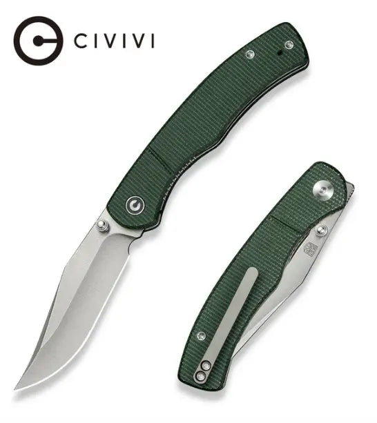 CIVIVI Clingman Front Flipper & Thumb Stud Knife Micarta Handle #C23065-4