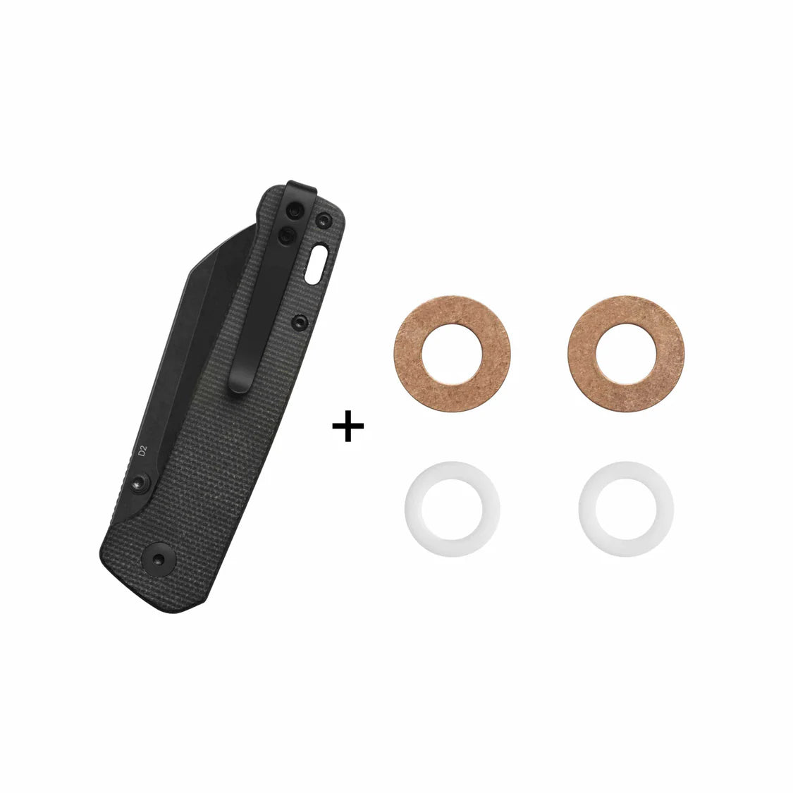 Penguin V2 Linerlock, D2 black stonewash,  Dark Brown micarta #QS130V2-A2