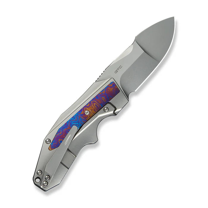 WEKNIFE Coral SLT Flipper Knife Titanium & Timascus Handle #WE24044-4