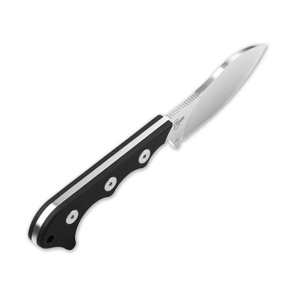Neckmuk Neck knife, D2 satin, Black G10, w/ necklace Kydex sheath #QS125-A