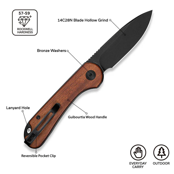 CIVIVI Elementum Slip Joint Knife Wood Handle #C18062AJ-3