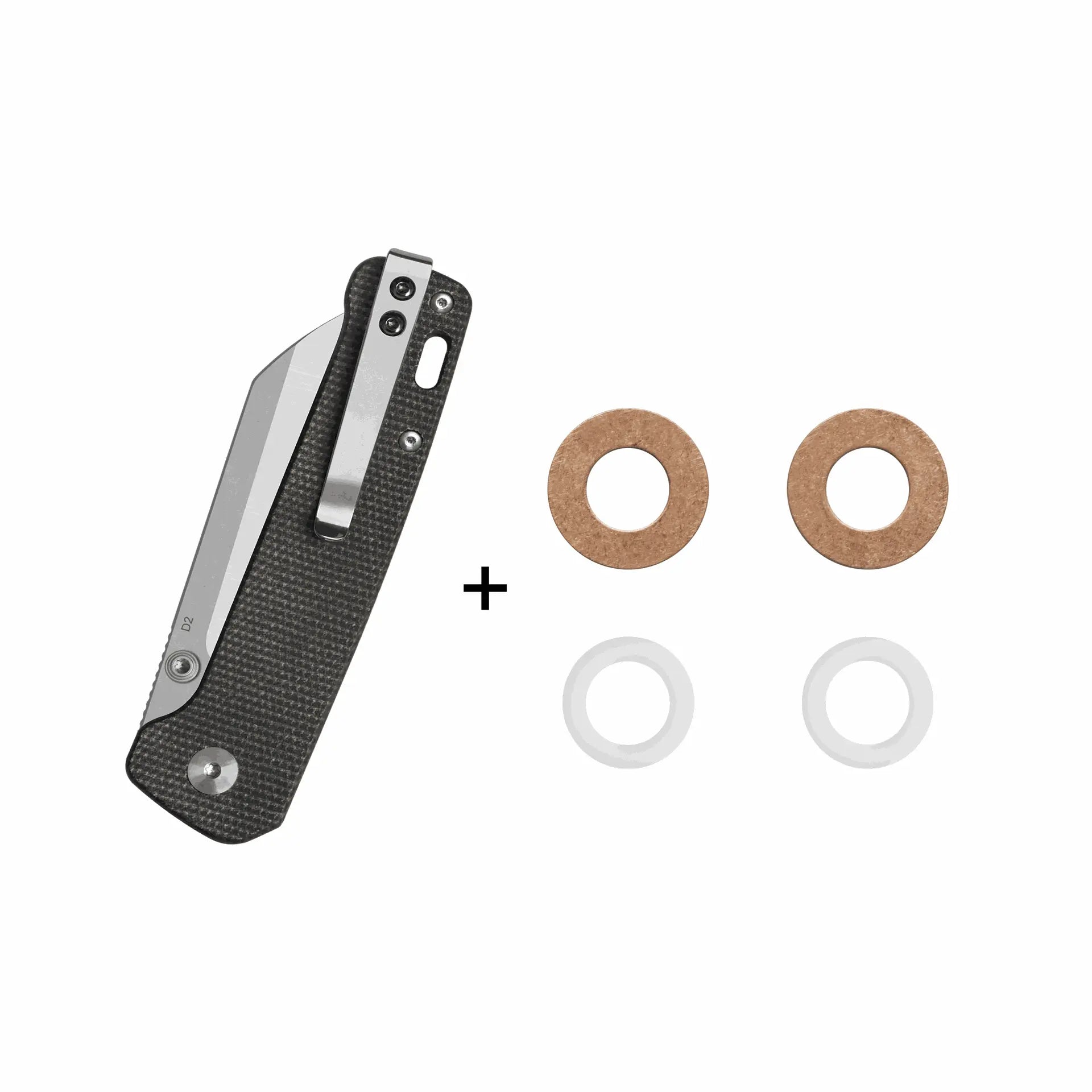Penguin V2 Liner lock, D2 stonewashed - satin,  Dark Brown micarta #QS130V2-A1