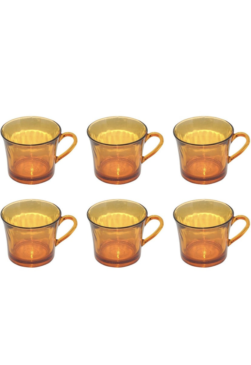 INDONESIAN YELLOW KARAK TEA CUPS WITH HANDLE