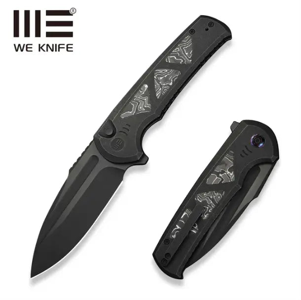 WEKNIFE Sylox Flipper & Button Lock Knife Titanium & Carbon Fiber Handle #WE24027-1