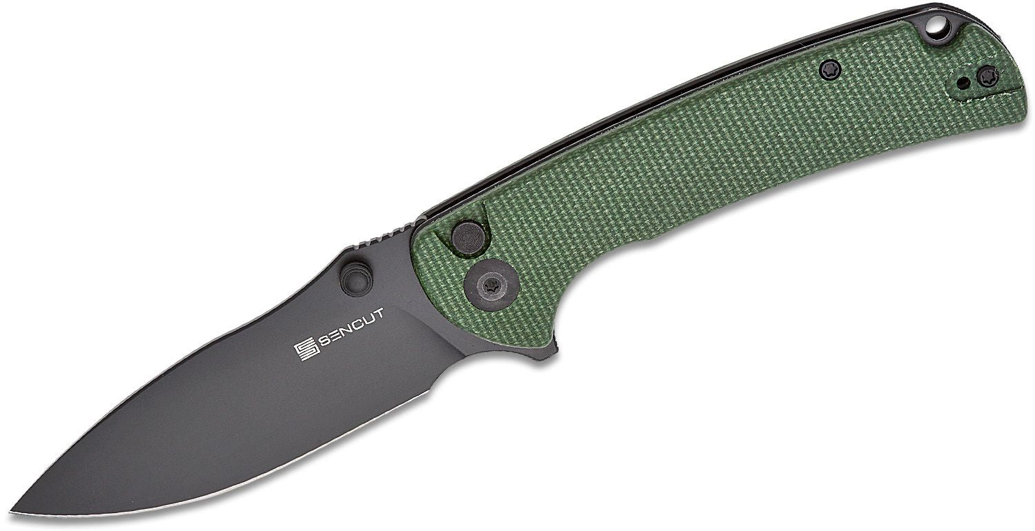 SENCUT Pulsewave Folding Knife - Green Canvas Micarta #S23032-3