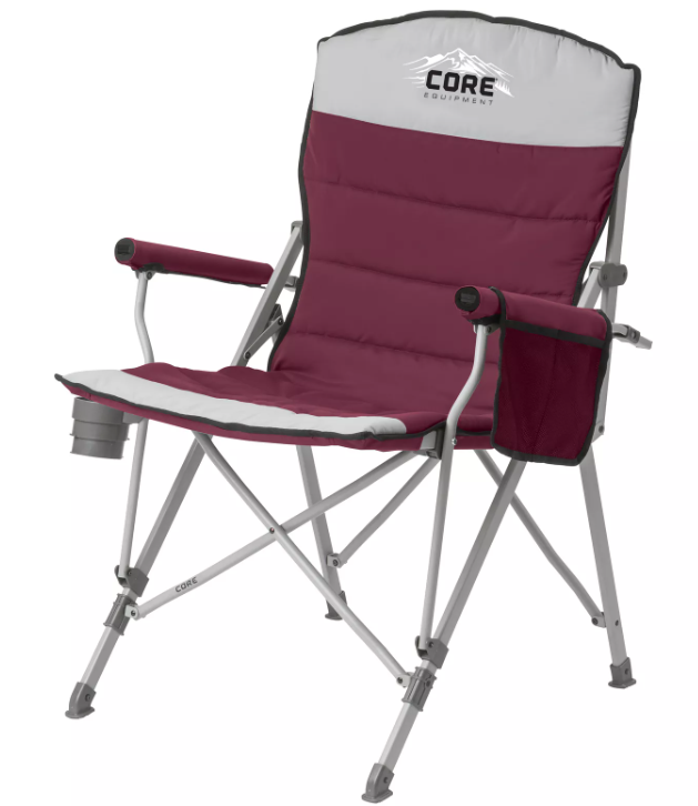 CORE Padded Hard Arm Chair Red/Silver #40070