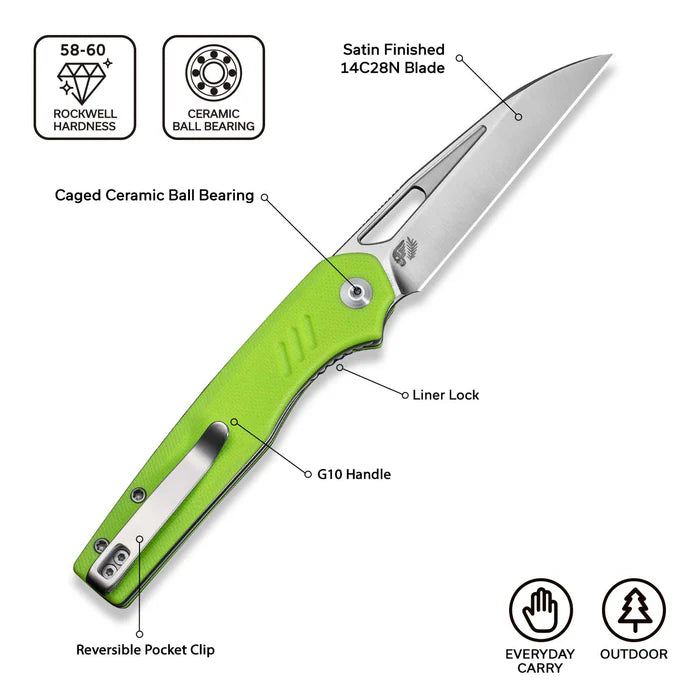 CIVIVI Guile Front Flipper & Thumb Hole Knife G10 Handle #C24062B-2