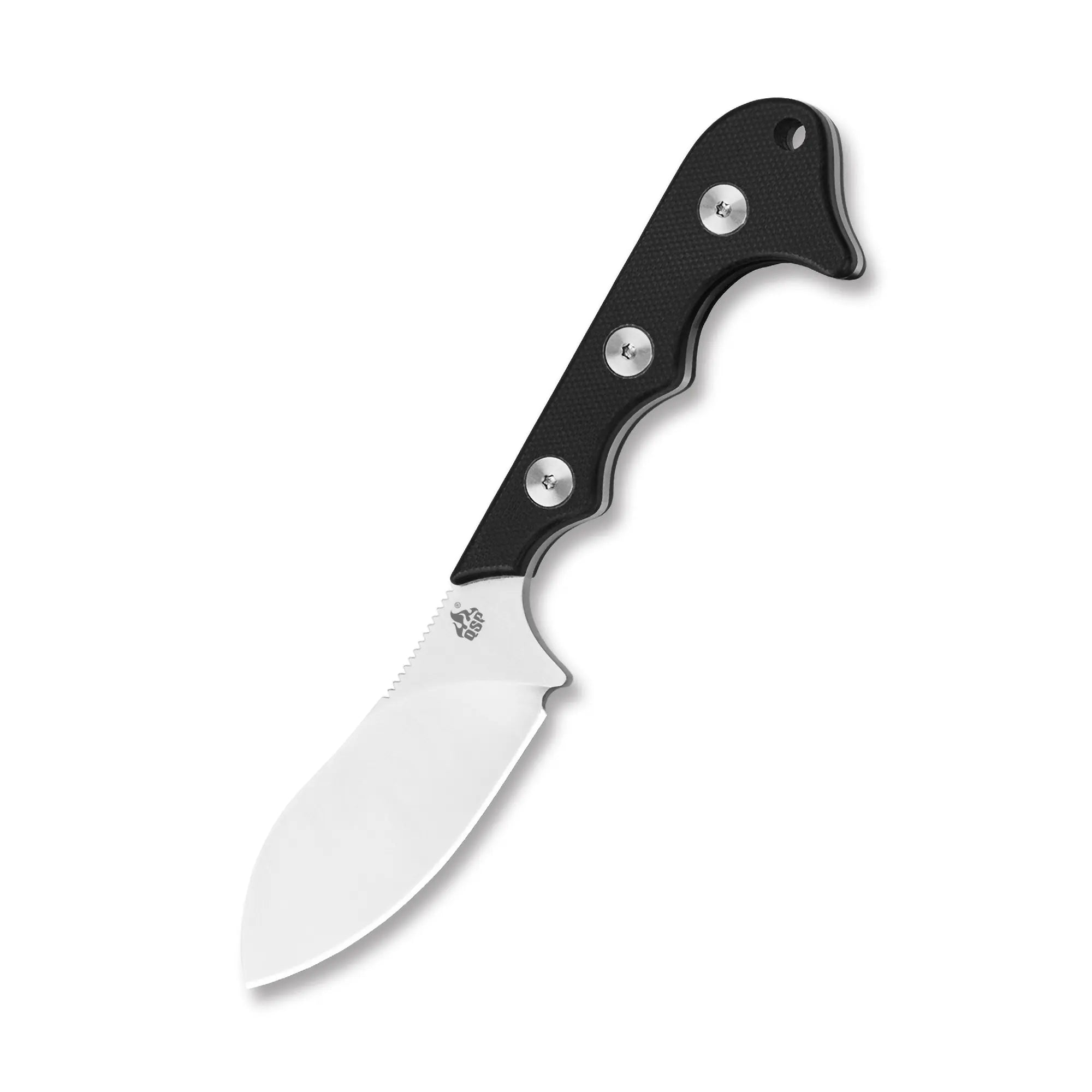 Neckmuk Neck knife, D2 satin, Black G10, w/ necklace Kydex sheath #QS125-A