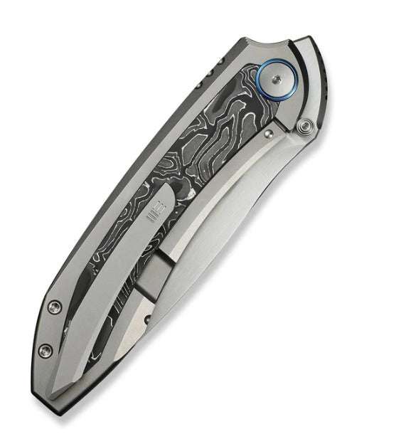 WEKNIFE Winsome Thumb Stud & Front Flipper Knife Titanium & Carbon Fiber Handle #WE23092-2