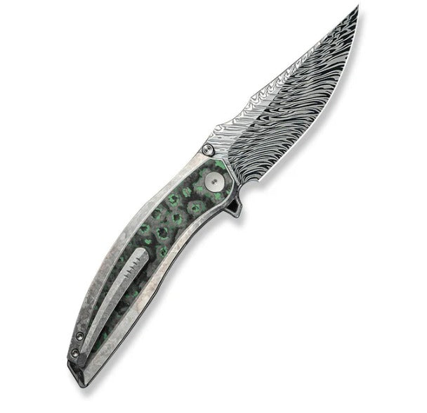 WEKNIFE Quinseris Flipper & Thumb Stud Knife Titanium & FatCarbon Fiber Handle #WE23093-DS1