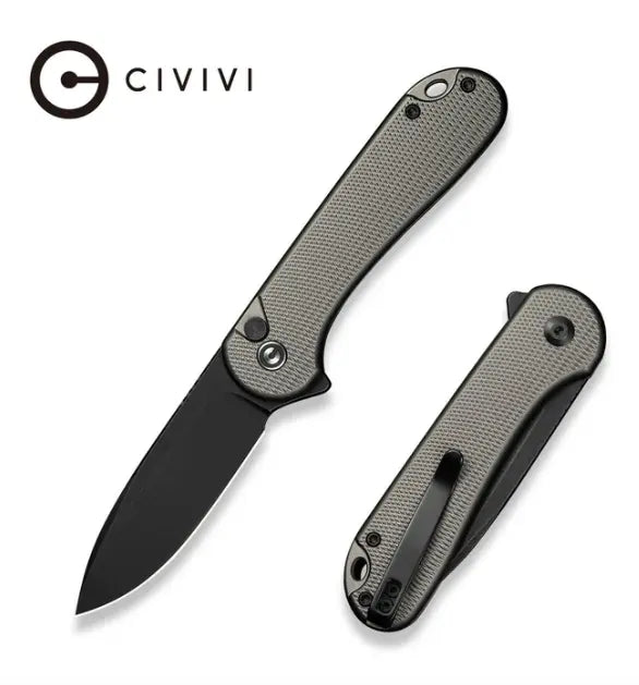 CIVIVI Button Lock Elementum II Flipper Knife Aluminum Handle #C18062PD-1