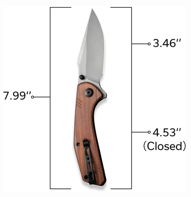 SENCUT Actium Flipper & Thumb Stud Knife Wood Handle #SA02F