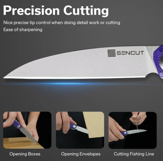 SENCUT Jubil Front Flipper Knife - Purple G10 #S20029-1