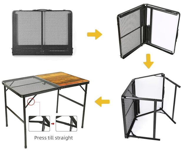 FOLDABLE WOOD TABLE AND NET PLATE  SIZE 60*90