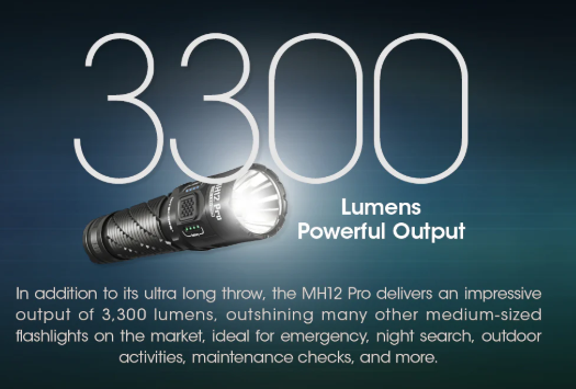 NITECORE MH12 Pro 3300 Lumen USB-C Rechargeable Flashlight