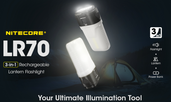 Nitecore LR70 USB-C Rechargeable LED Flashlight - 3000 Lumens