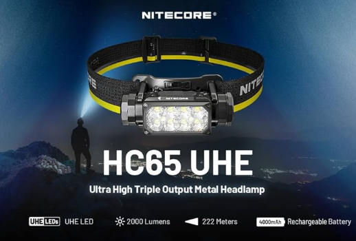 Nitecore HC65 UHE USB-C 2000 Lumens Rechargeable Headlamp