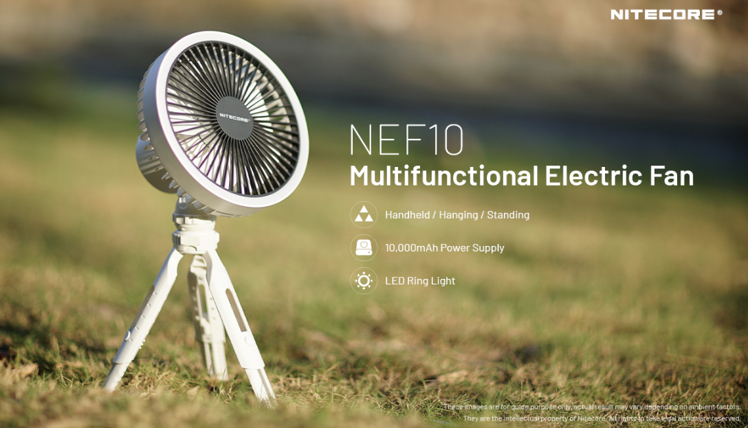 Nitecore NEF10 Multipurpose Portable Fan Built-in 10,000mAh Powerbank Battery White