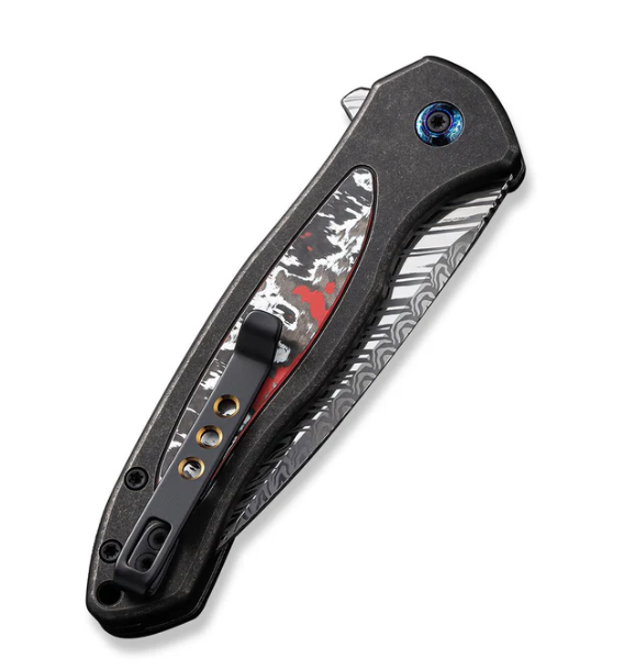 WEKNIFE Button Lock Kitefin Flipper Knife Titanium & FatCarbon Fiber Handle #WE19002N-DS1