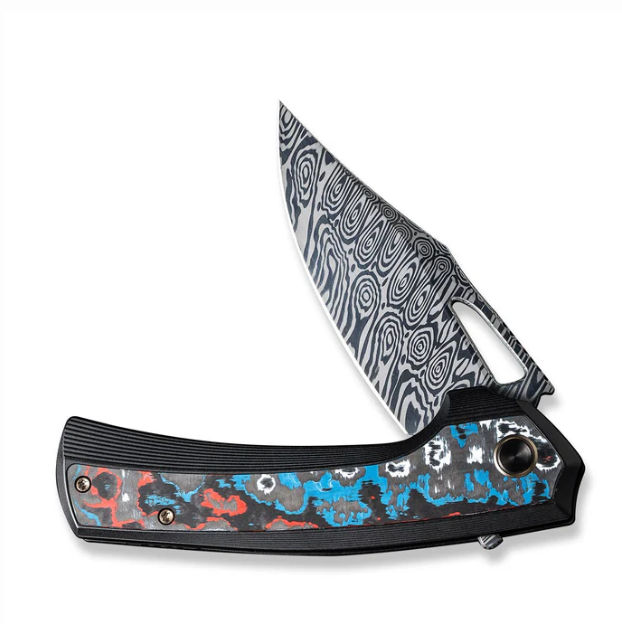 WEKNIFE Nefaris Flipper & Thumb Hole Knife Titanium & FatCarbon Fiber Handle #WE22040F-DS1