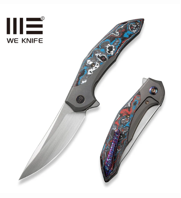 WEKNIFE Merata Flipper Knife Titanium & FatCarbon Fiber Handle #WE22008B-2