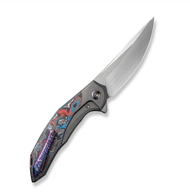 WEKNIFE Merata Flipper Knife Titanium & FatCarbon Fiber Handle #WE22008B-2