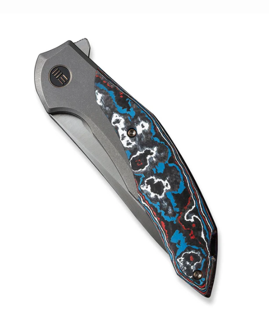 WEKNIFE Merata Flipper Knife Titanium & FatCarbon Fiber Handle #WE22008B-2
