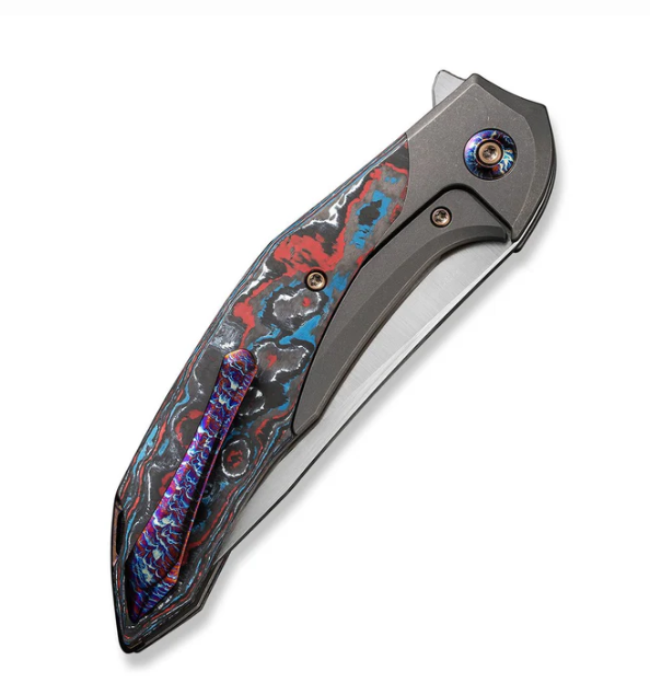 WEKNIFE Merata Flipper Knife Titanium & FatCarbon Fiber Handle #WE22008B-2
