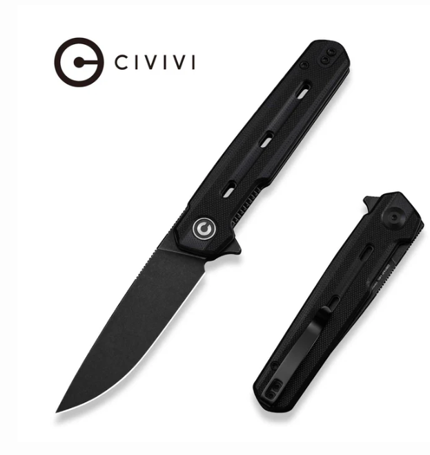 CIVIVI Navo Flipper Knife Black G10 Handle #C25015A-1
