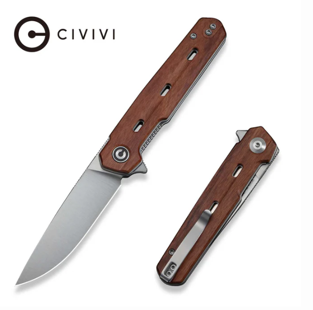 CIVIVI Navo Flipper Knife Guibourtia Wood Handle #C25015B-1