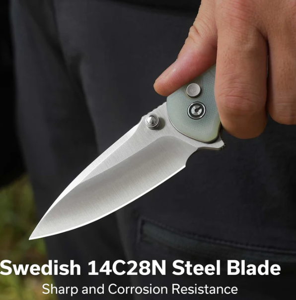 CIVIVI Faeger Flipper & Thumb Stud & Button Lock Knife Milled Natural G10 Handle #C24031-3