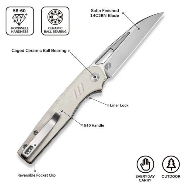 CIVIVI Guile Front Flipper & Thumb Hole Knife G10 Handle #C24062B-3