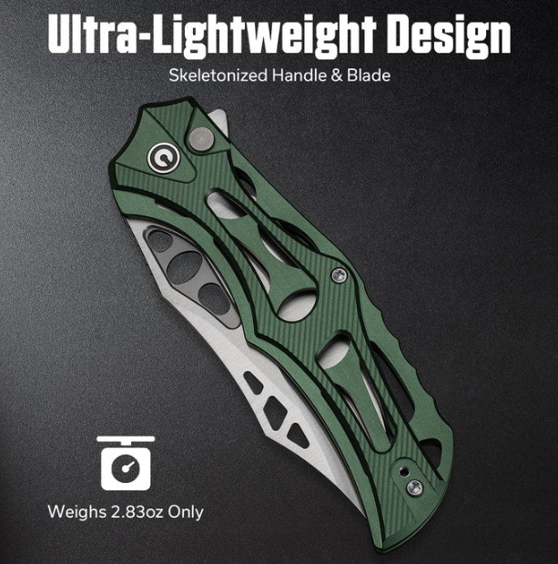 CIVIVI Biophase Flipper & Button Lock Knife Aluminum Handle #C23083-1
