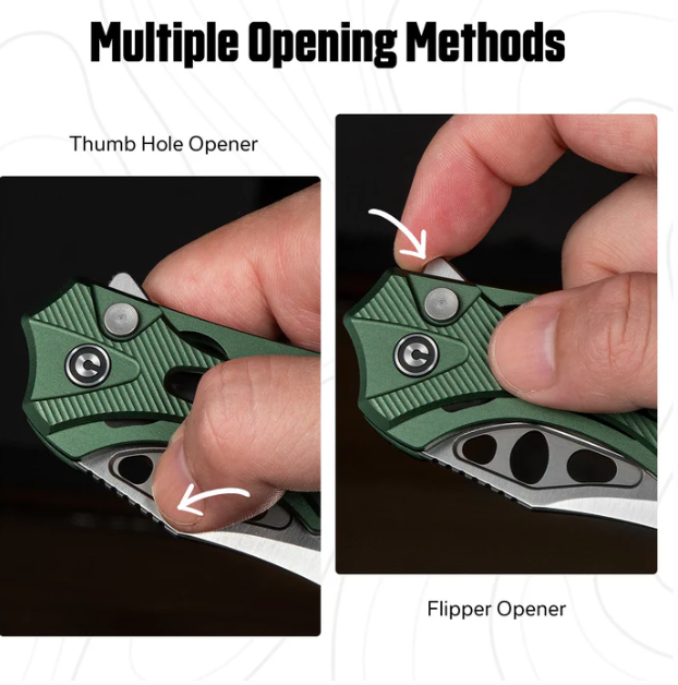 CIVIVI Biophase Flipper & Button Lock Knife Aluminum Handle #C23083-1