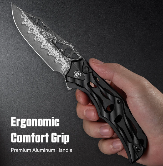 CIVIVI Biophase Flipper & Button Lock Knife Aluminum Handle #C23083-DS1