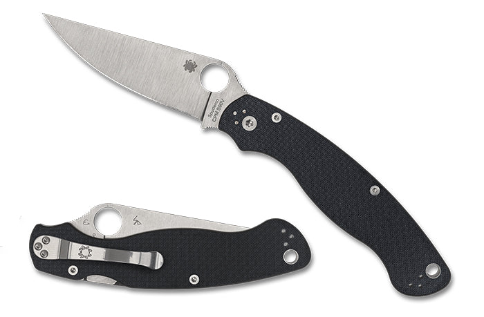 Spyderco Military 2 Sprint Run S90V Satin Plain Blade, Carbon Fiber Handles #C36CFP2