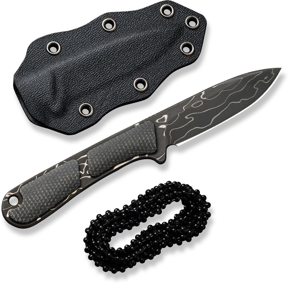 CIVIVI KNIVES MINI ELEMENTUM FIXED BLADE DAMASCUS #C23010-DS1