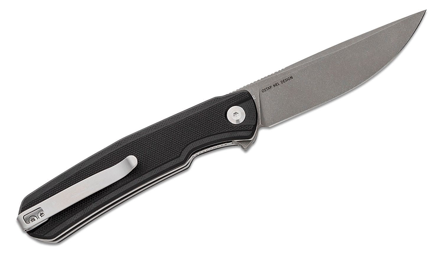 SENCUT Ostap Hel Scitus Flipper Knife - Black G10 #S21042-1