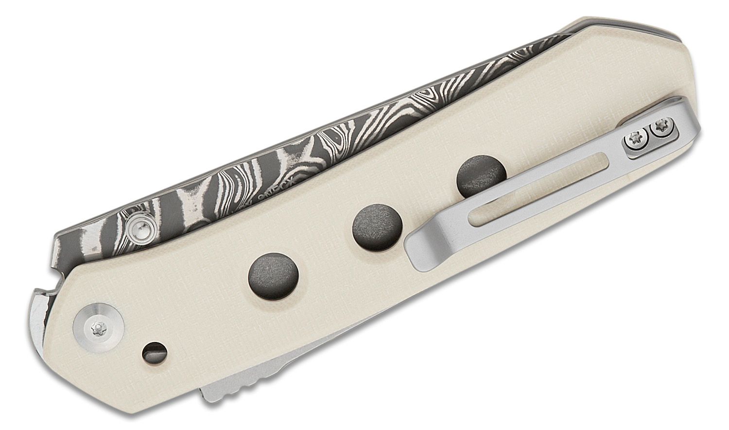 CIVIVI KNIVES VISION FG SUPERLOCK IVORY DAMASCUS #C22036-DS1