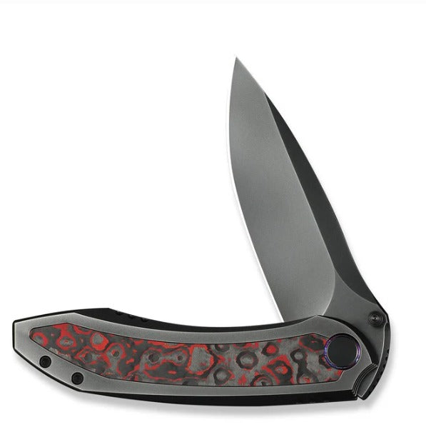 WEKNIFE Winsome Thumb Stud & Front Flipper Knife Titanium & FatCarbon Fiber Handle #WE23092-4