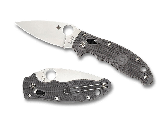 Spyderco Manix 2 Maxamet Satin Plain Blade, Gray Ball Bearing Lock #C101PGY2