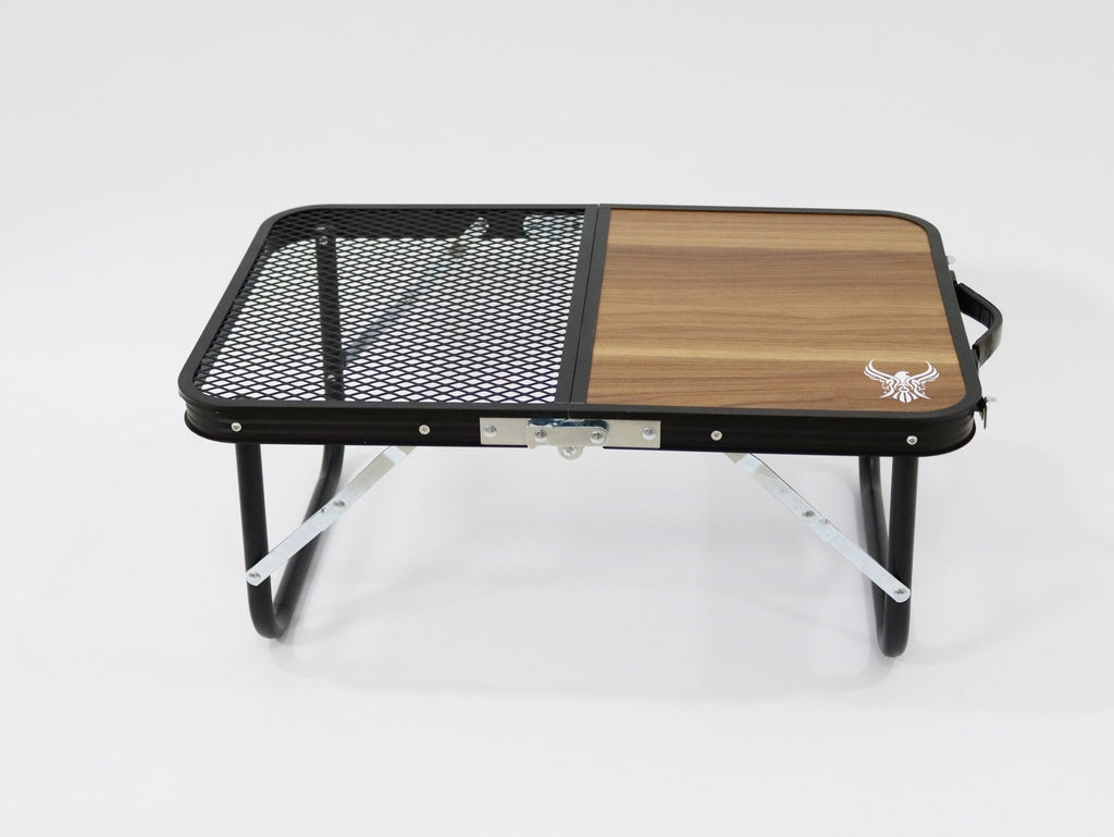 طاولة رحلات قابلة للطي مع شبك لون خشبي من الحر