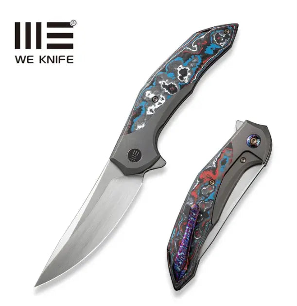 WEKNIFE Merata Flipper Knife Titanium & FatCarbon Fiber Handle #WE22008B-2