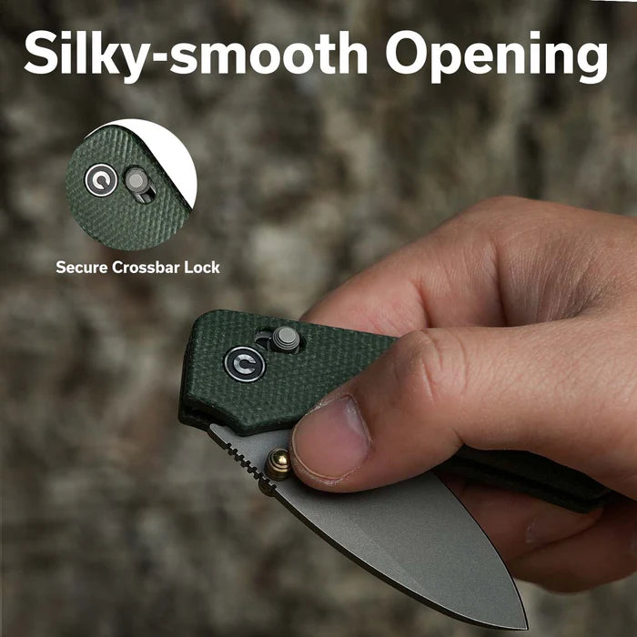 CIVIVI Baby Banter 2 Thumb Stud & Crossbar Lock Knife Micarta Handle #C23074-3