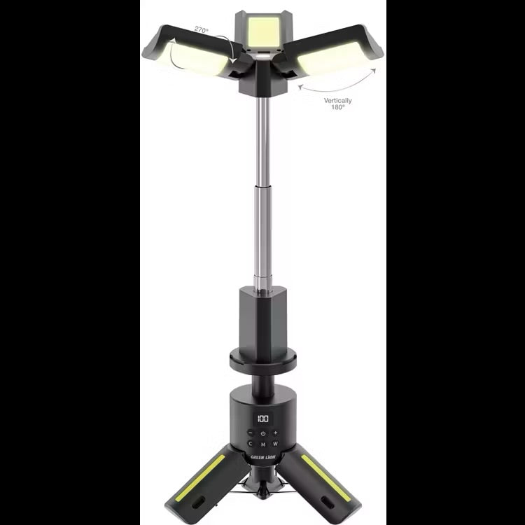 Green Lion Trio Beam Tripod Camping Light #GNTBCL7CLBK