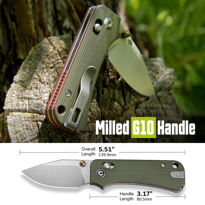 CIVIVI Baby Banter 2 - TG Thumb Stud & Crossbar Lock Knife G10 Handle #C24074-1