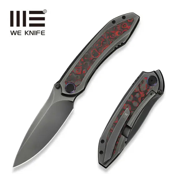 WEKNIFE Winsome Thumb Stud & Front Flipper Knife Titanium & FatCarbon Fiber Handle #WE23092-4