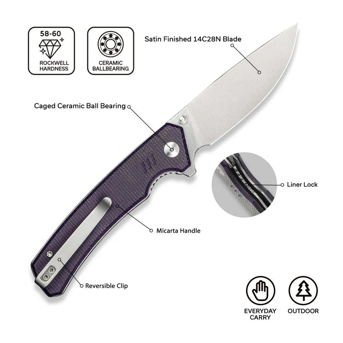 CIVIVI Merit Flipper & Thumb Stud Knife Micarta Handle #C24012-3